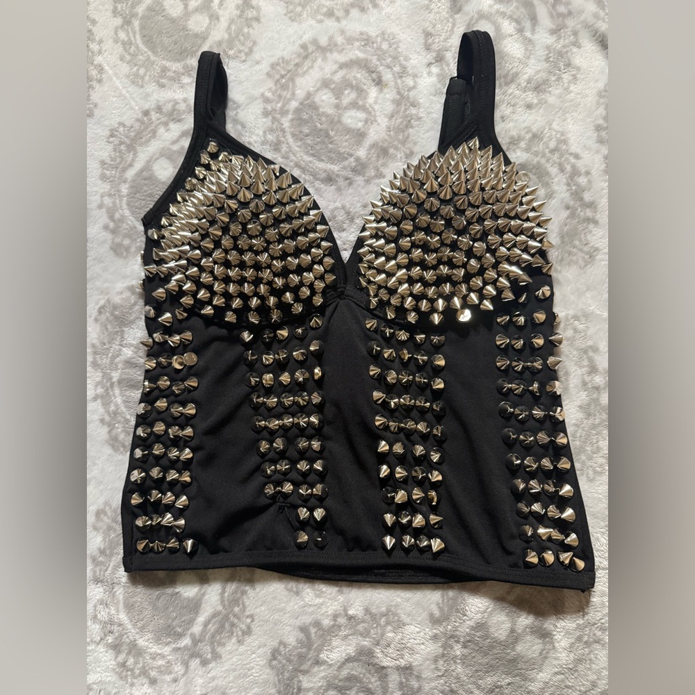 Black Top with Silver Spikes